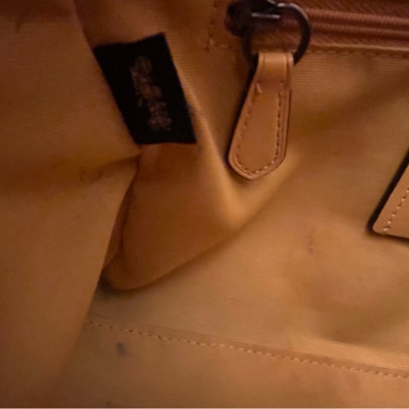 Coach Rowan Satchel Women's Canvas Bag - Beige Yellow No Strap - Picture 14 of 16